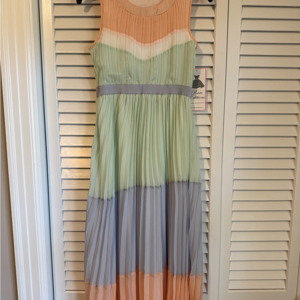 Rare Editions Pastel Pleated Dress